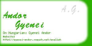 andor gyenei business card